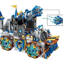 Светящийся совместимый средневековый рыцарский замок Лев Модель кареты Строительный блок Набор светящиеся игрушки для детей