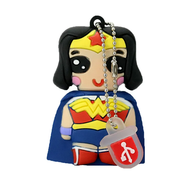 2018 г. Лидер продаж Супер Герои USB флешка Мстители Wonder Woman Superwoman накопитель мультяшная карта памяти 8 ГБ 16 ГБ 32 ГБ 64 ГБ флешки