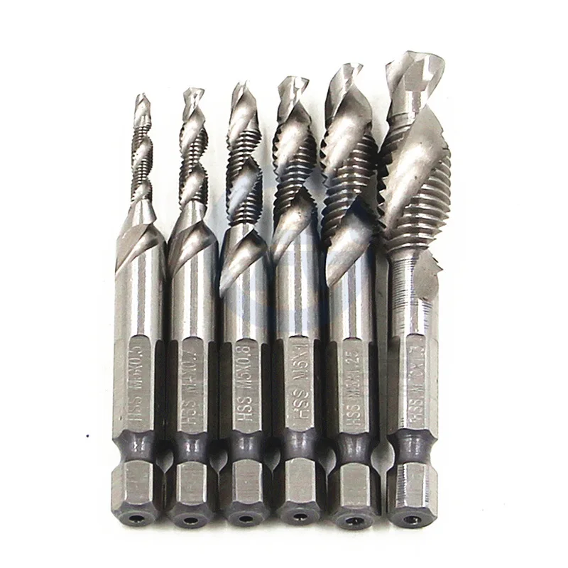 

6PCS/Set HSS Hand Tap M3 M4 M5 M6 M8 M10 Tap & Die Machine Spiral Point Straight Fluted Screw Thread Metric Plug Hand Tools