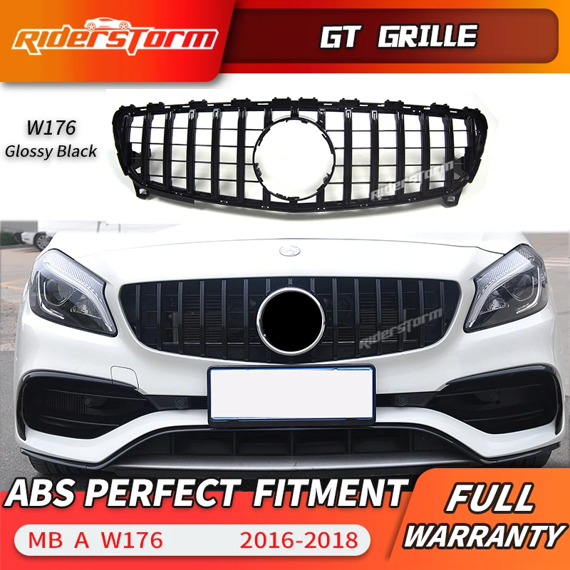 Для класс W176 GT Передняя решетка для benz A160 A180 A200 A260 A45 2016 + без Эмблема решетки