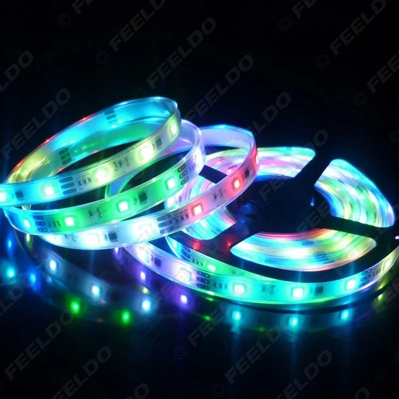 FEELDO 5 м 5050SMD 300 светодиодный Водонепроницаемый автомобиль RGB Светодиодные ленты Светодиодные полосы + 24 Ключ ИК-пульт # CA912