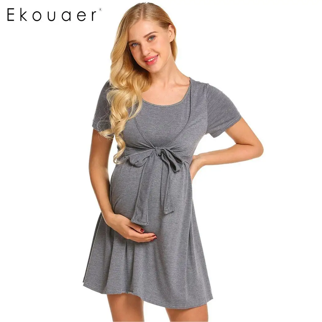 Ekouaer женская ночная рубашка ночное белье для беременных кормящих грудью ультра