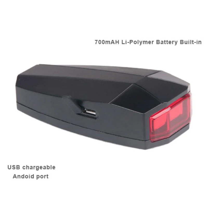 Clearance Bicycle Rear Light + Anti-theft Alarm USB Charge Wireless Remote Control LED Tail Lamp Bike Finder Horn Siren Warning A3 5