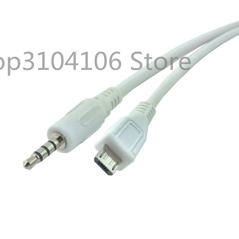 3.5mm Car Hifi AUX Audio Mini USB Cable Cord White For MP3/4 Mini USB Device
