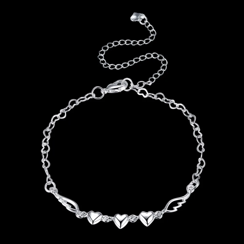 

Queen Angel Wing Crystal Heart Indian Anklet Bracelet Argent Silver Color Anklets for Women Foot Jewelry Argent Crystal Ankle