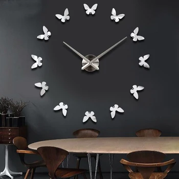 

muhsein 2020 hot personality modern creative 3d acrylic mirror diy butterfly pattern home decoration wall stickers clock