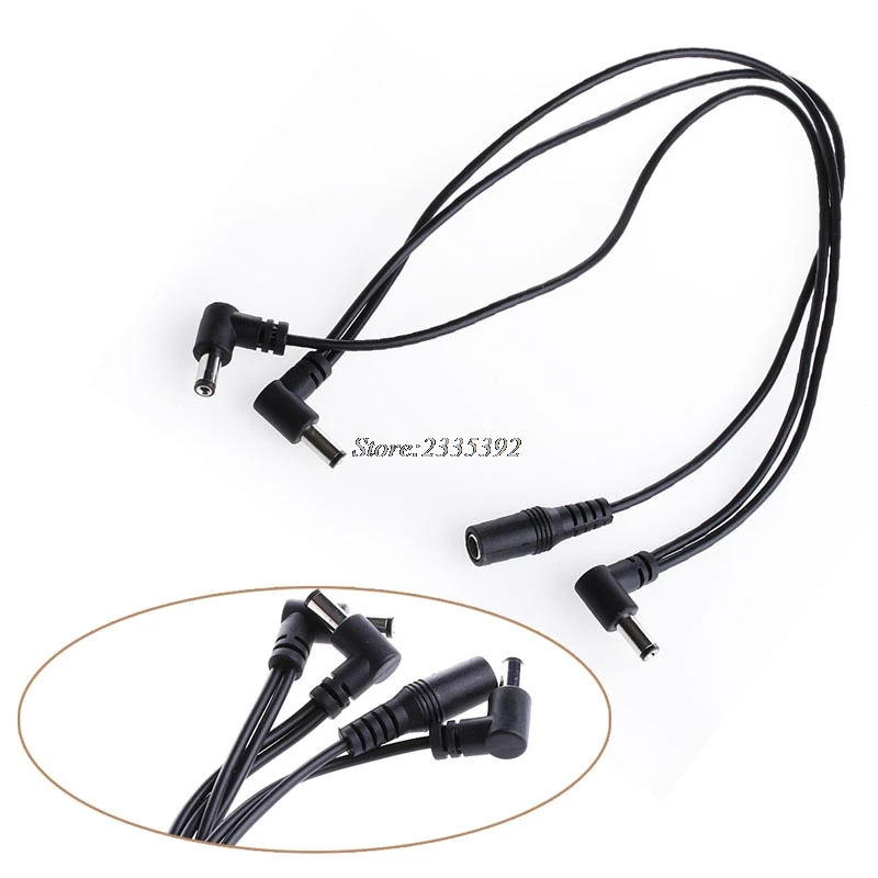 

3 Way Daisy Chain Cable For Electric Guitar Effect Pedal Right Angle Round Jacks