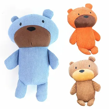 

3 Colors Dog Toys Pet Puppy Chew Squeaker Squeaky Plush Sound Cute Bear Stuffed Dog Squeaking Toy