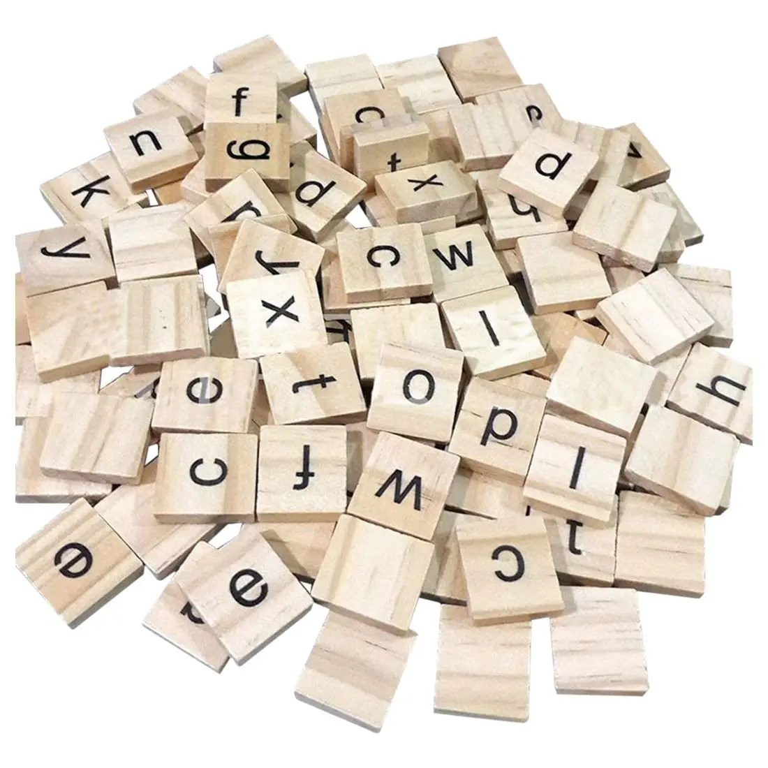 

200X Wooden Scrabble Tiles Letter Alphabet Scrabbles Number Crafts English Words LOWERCASE MIXED