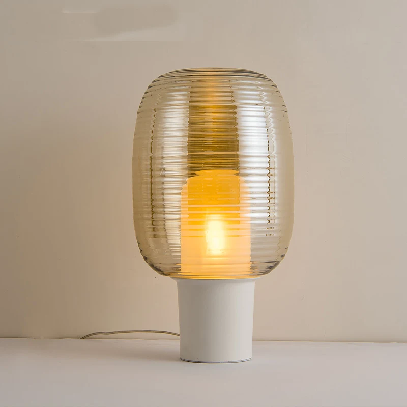Modern Glass Table Lamp Metal Bedroom Table Light Fixtures ...