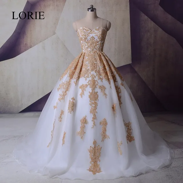 Gold White and Off the Shoulder Bridesmaid Dress