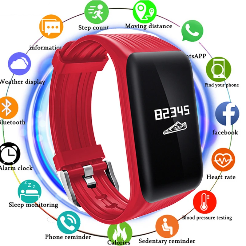 

2019 Fitness Tracker Smart Bracelet Real-time HR Fitness Bracelet Sleep Tracker Waterproof Activity Tracker for Android