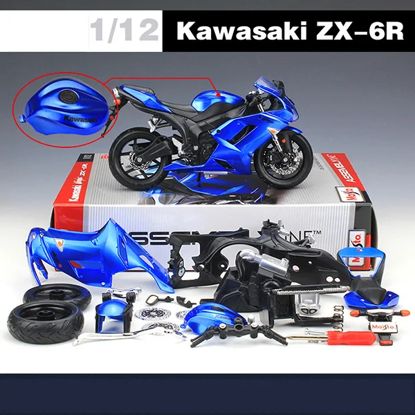 Maisto 1:12 собранная мотоциклетная игрушка Сплав Имитация мотоцикла модель детские игрушки взрослые - Цвет: Kawasaki ZX-6R