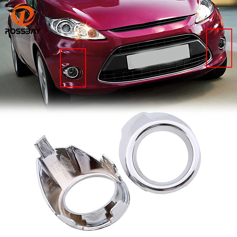 

POSSBAY Car Accessories Chrome Front Left/Right Side Bumper Fog Light Lamp Cover Grille Grill Fit for Ford fiesta 2008-2012