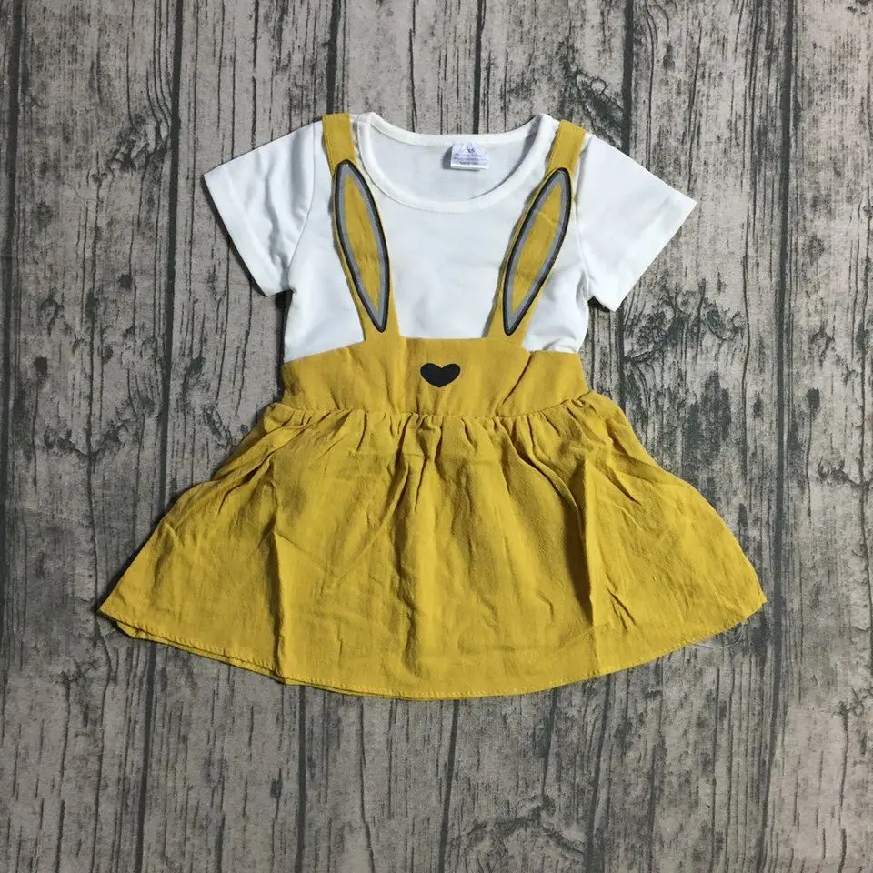

girls boutique clothing girls yellow /easter bunny lavender top outfits Children girls bunny dress Easter party clothes