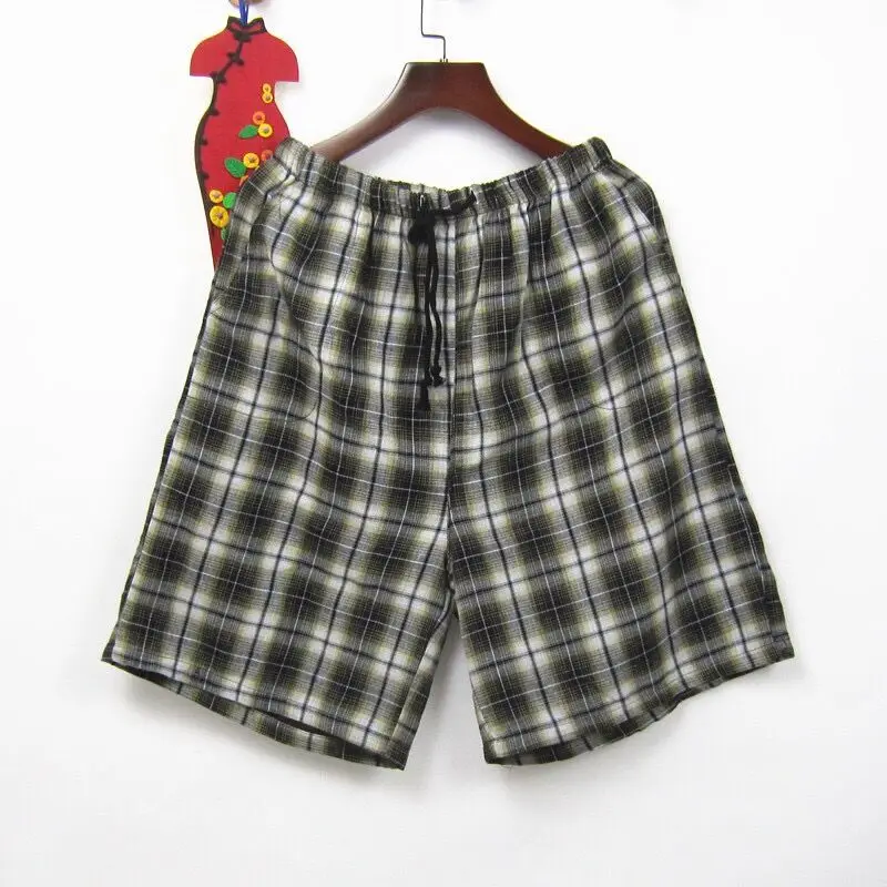 Various Summer Plaid Short Sleep Bottoms Women Men Sleepwear Pants Soft Home Shorts Couple Casual Pajamas Pants Beach Trousers - Цвет: Man 010