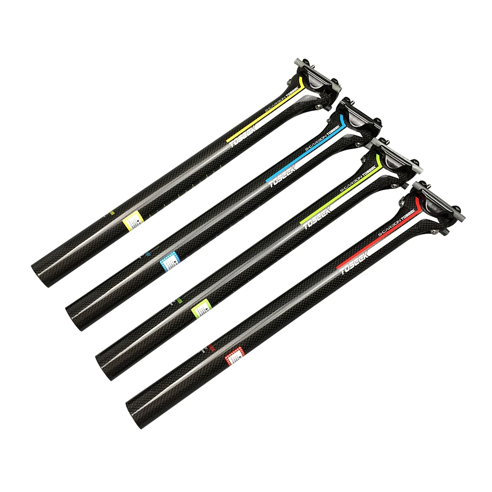 

TOSEEK NEW full carbon fiber mountain road bike seat tube seat post bicycle seatpost 27.2/30.8/31.6mm Red blue green yellow