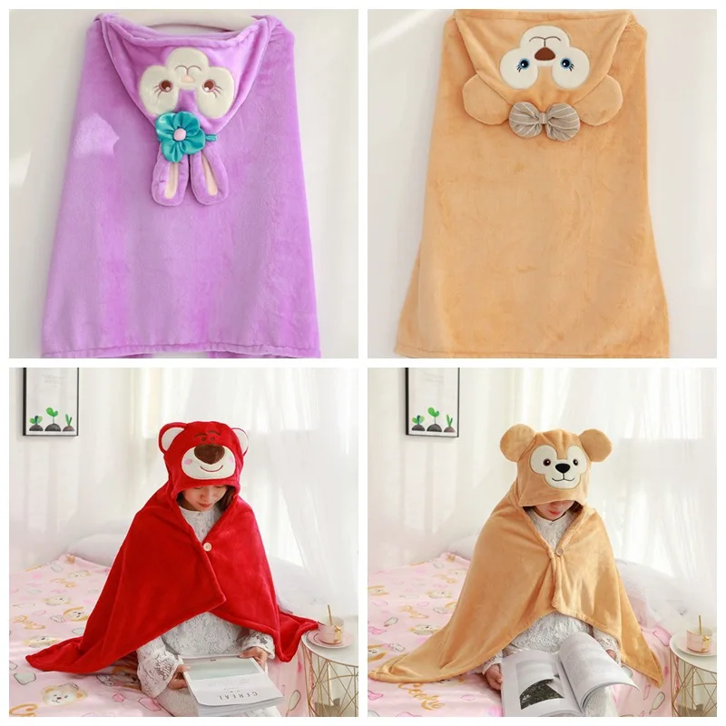 

Ballet rabbit strawberry bear Cute Hoodie Cat Hooded Blanket Fleece Wearable Throw Blanket Microfiber on Sofa warm B208