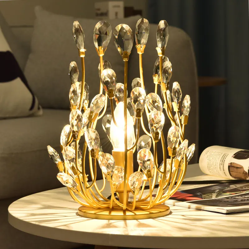 

Nordic LED Crystal Table Lamp Warm Living Room Bedroom Lamp Office Dining Room Table Lighting Home Deco Desk Lamp