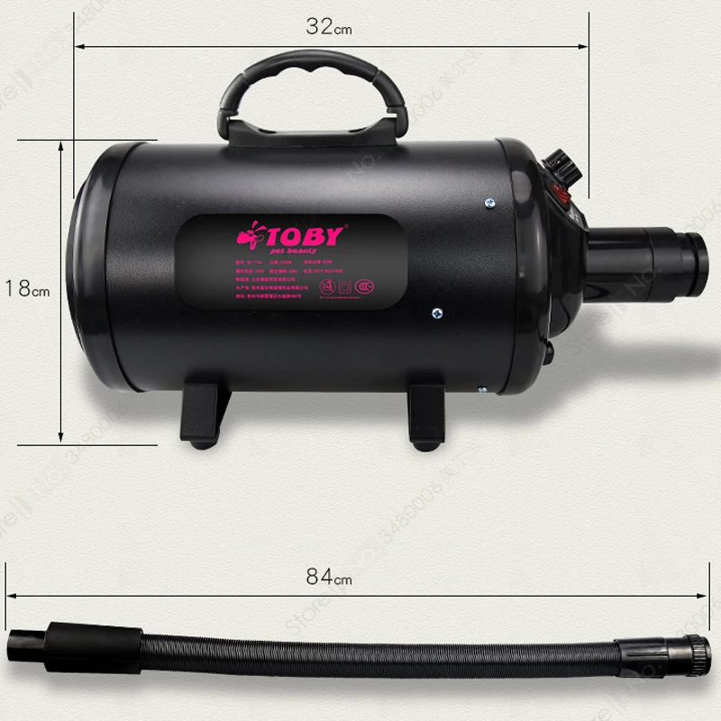 220 В/2800 Вт профессиональный фен для домашних животных, сушилка для ухода за собакой/кошкой, большой мотор, теплый/холодный ветер, воздуходувка, Большой/Гигантский фен для домашних животных/одежды