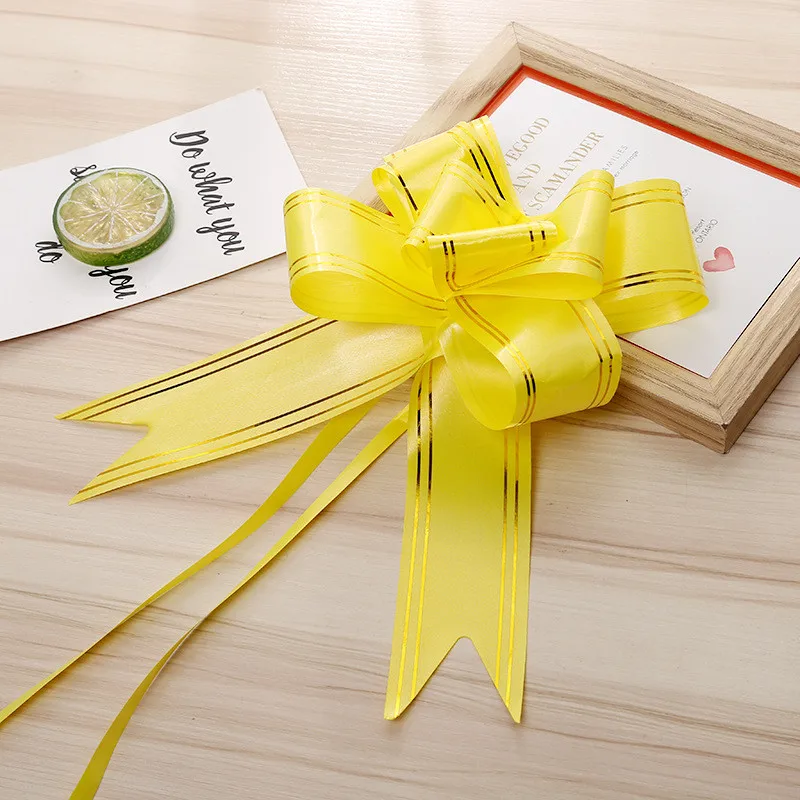 10 шт. Weding подарки для гостей DIY Pull луки подарок ленты День Святого Валентина подружки невесты подарочные свадебные сувениры и подарки персонализированные - Цвет: yellow