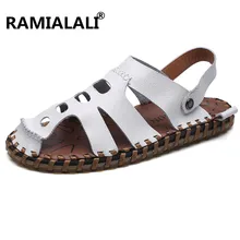 Ramialali/мужские сандалии; кожаные мужские летние обычные пляжные сандалии; Мужская обувь; zapatos hombre; мужские сандалии-гладиаторы