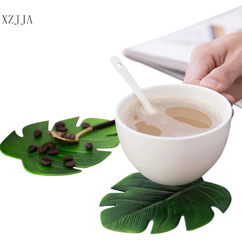 

XZJJA 1pc Creative Simulation Leaves Cup Pad Heat Insulation Placemat Anti-Skid Tableware Mat Kitchen Table Accessories Coaster