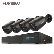 H. View 4mp CCTV комплект видеонаблюдения 4mp камера безопасности Система 4 ch DVR 1080P 2K видео выход комплект CCTV легкий дистанционный просмотр на телефоне