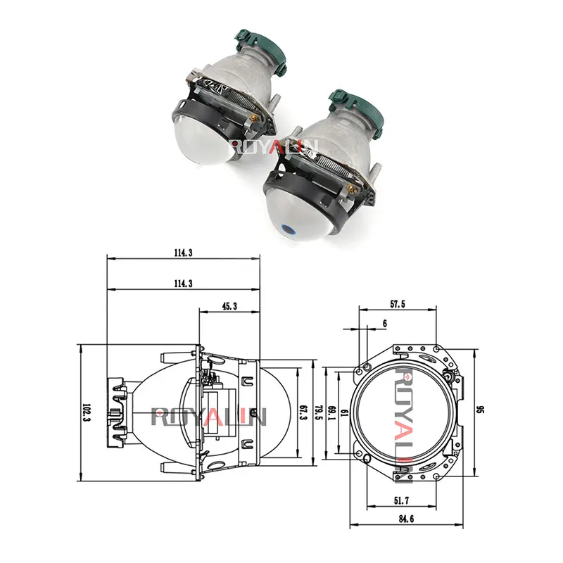 ROYALIN синий Hella 3R G5 Черный Автомобильный Стайлинг биксеноновые фары проектор Универсальный Авто HID D2S D2H Лампа Hi/lo модифицированный объектив