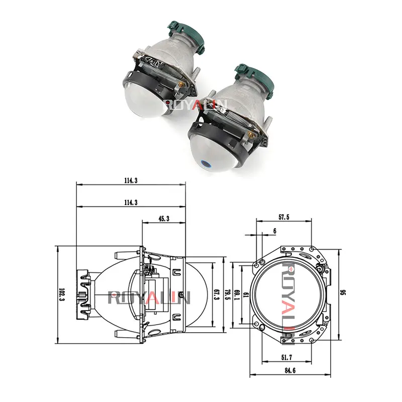 ROYALIN Bi Xenon для Blue Hella 3R G5 Черный Автомобильный стайлинг фары проектор
