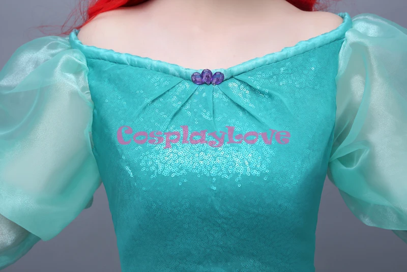 CosplayLove The Mermaid Ariel Princess Dress Green The Mermaid Dress Ariel Cosplay Costume Custom Made For Adult Kid Women (8)