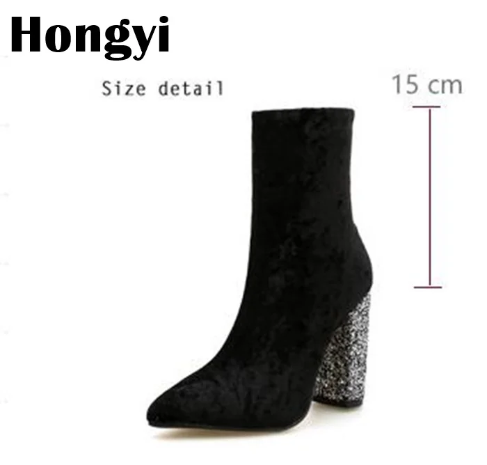 En Bout Couleur Femmes Daim Talons Mujer Color Pointu Botas Color D'hiver Bottes Cheville Épais Bloc Chaussures Gris As Cuir À Showed as Hauts Noir SZYwS5q4