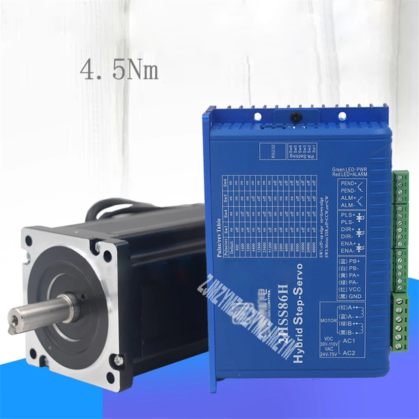 

2HSS86H+86J1880EC-1000 Two-phase Stepper Servo Motor Driver 86/4.5N.m Closed-loop Stepping Set + Encoder Line Set 600-800r/min