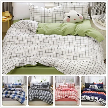 

Classic Plaid Quilt Duvet Cover 3/4 pcs Bedding Set Adult Kids Soft Bed Linen Single Full Queen King Size Bedspreads Bedclothes