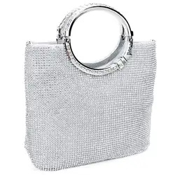 Женская сумочка со стразами + атласный чехол вечерние сумки свадебный клатч кошелек