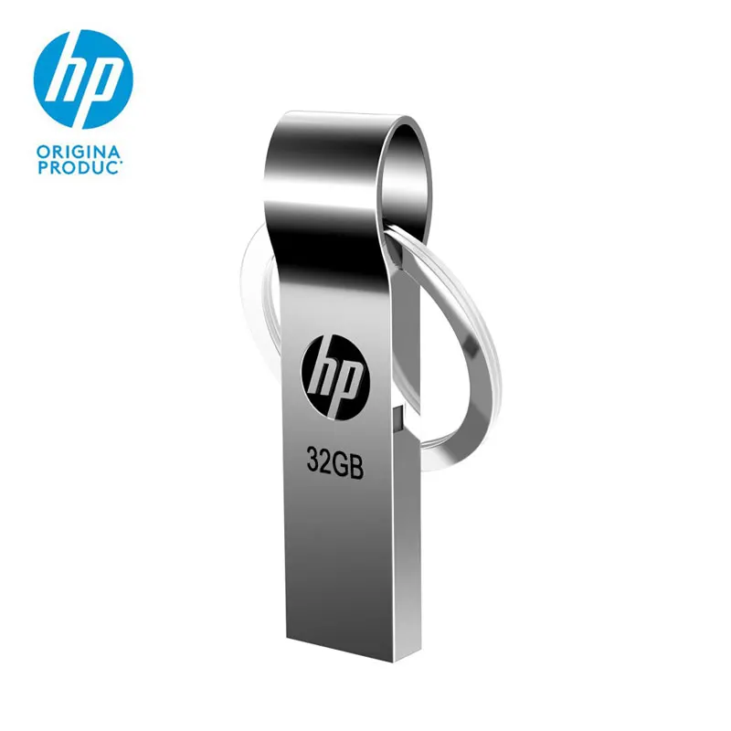 Оригинальный hp USB флеш накопитель 32 Гб металлический кольцо для ключей