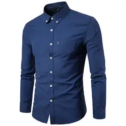 Мужская рубашка с длинным рукавом 2019 весна мужская рубашка тренд Тонкий мужская повседневная куртка топ