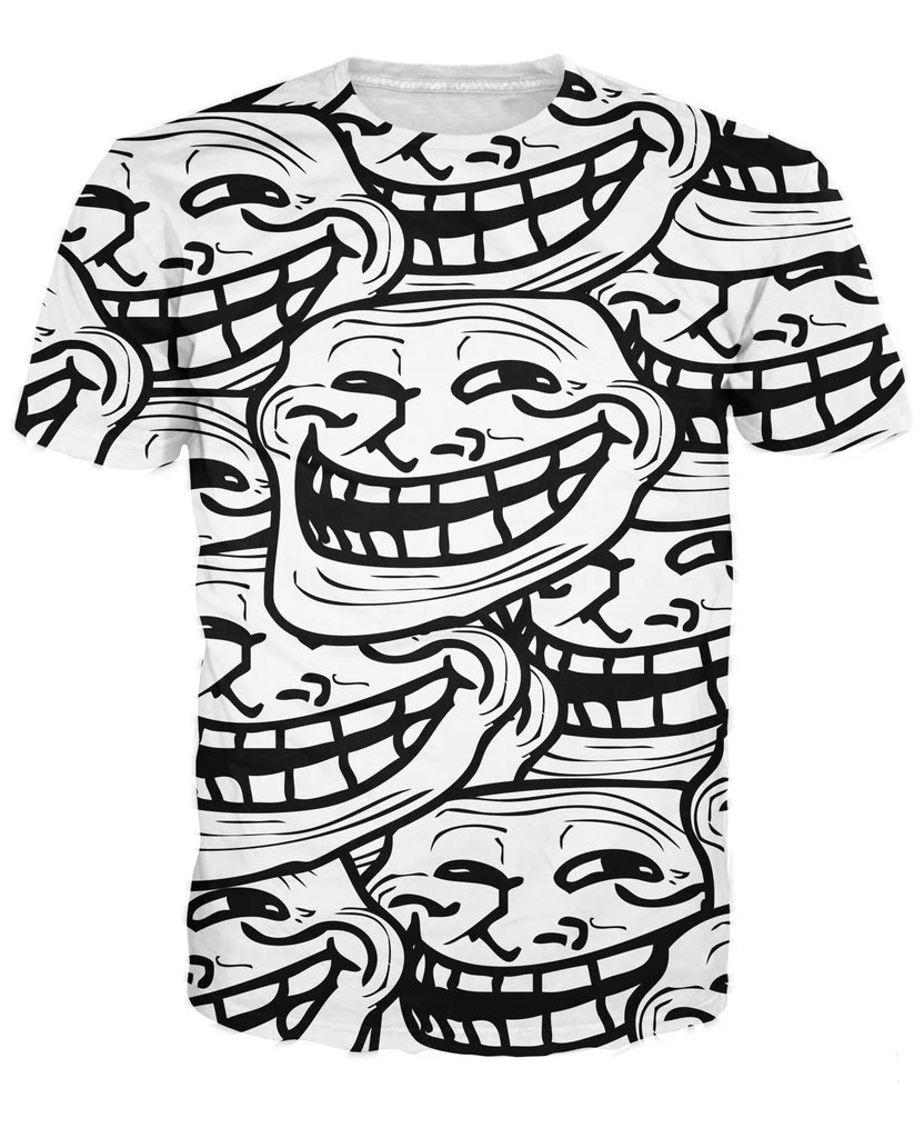 Summer Style Women Troll Face T Shirt Vibrant Internet Meme And Rage