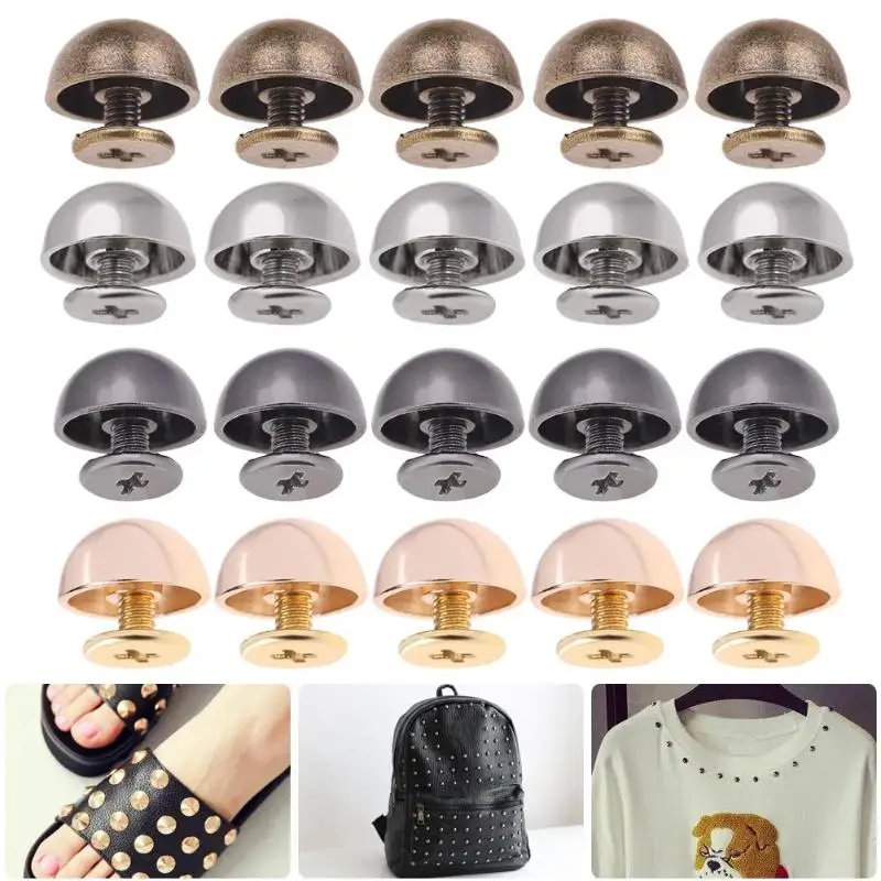 

10pcs/Set Alloy Electroplating Dome Mushroom Rivet Spike Screw Punk Garment Rivets DIY Rivet Decorated For Clothes Bag Shoe
