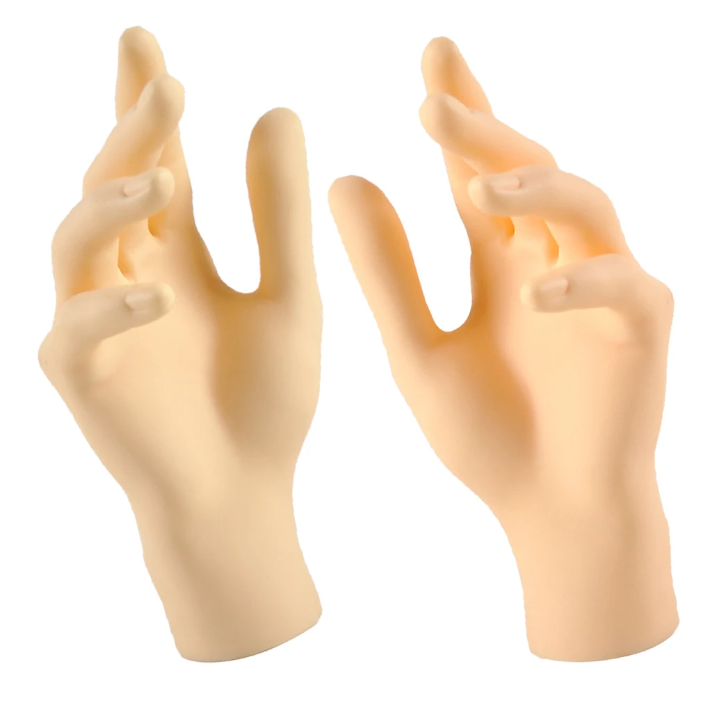 A Pair of Female Hands Mannequin Women Display Plastic Model, Skin Color, Left and Right Hands