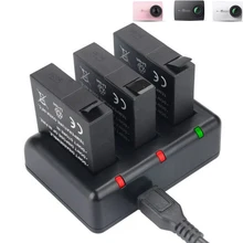 Оригинальный аккумулятор Kingma для Xiaomi yi 4k 3 шт. и канальное USB