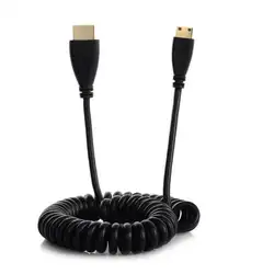 Новый стрейч Весна Mini HDMI к HDMI Мужской кабель для видеокамеры HDTV проектор