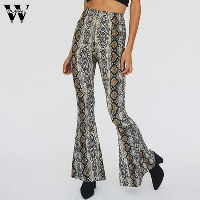 

Womail New Women New Fashion Ankle Length Serpentine Patterned Stretch Flare Pants leggings oc12J.30