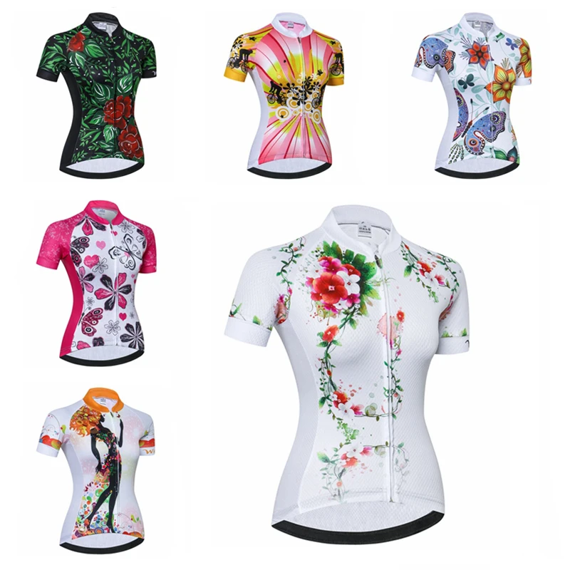 Women's Short Sleeve Cycling Jersey Ladies Quick Dry Breathable MTB