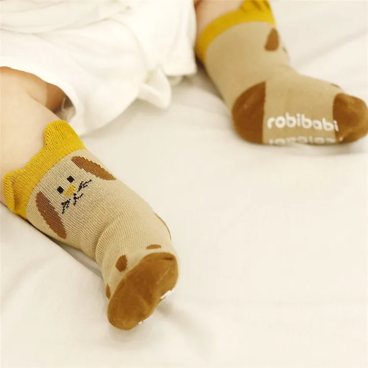 Хлопковые носки детские модные детские носочки с рисунками для девочек и мальчиков, носки с рисунками животных для малышей Нескользящая Одежда для новорожденных, аксессуары