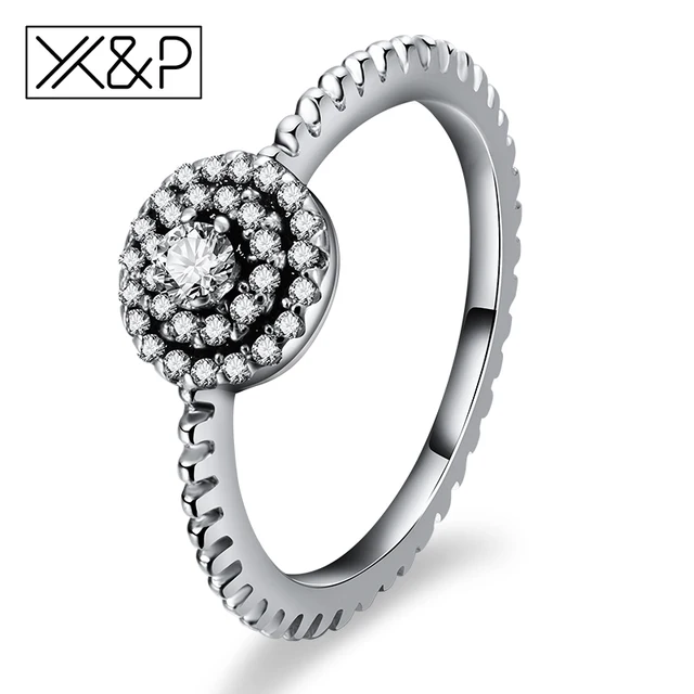 X & P Fashion Charm 925 Forma Rotonda Argento Anelli di Barretta per Le Donne El X & P Fashion Charm 925 Forma Rotonda Argento Anelli di Barretta per Le Donne El