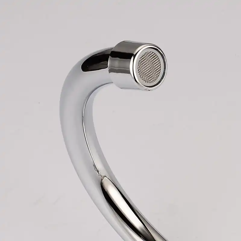 Mrosaa Silver Kitchen Faucet 360 Degree Rotation Sink Single