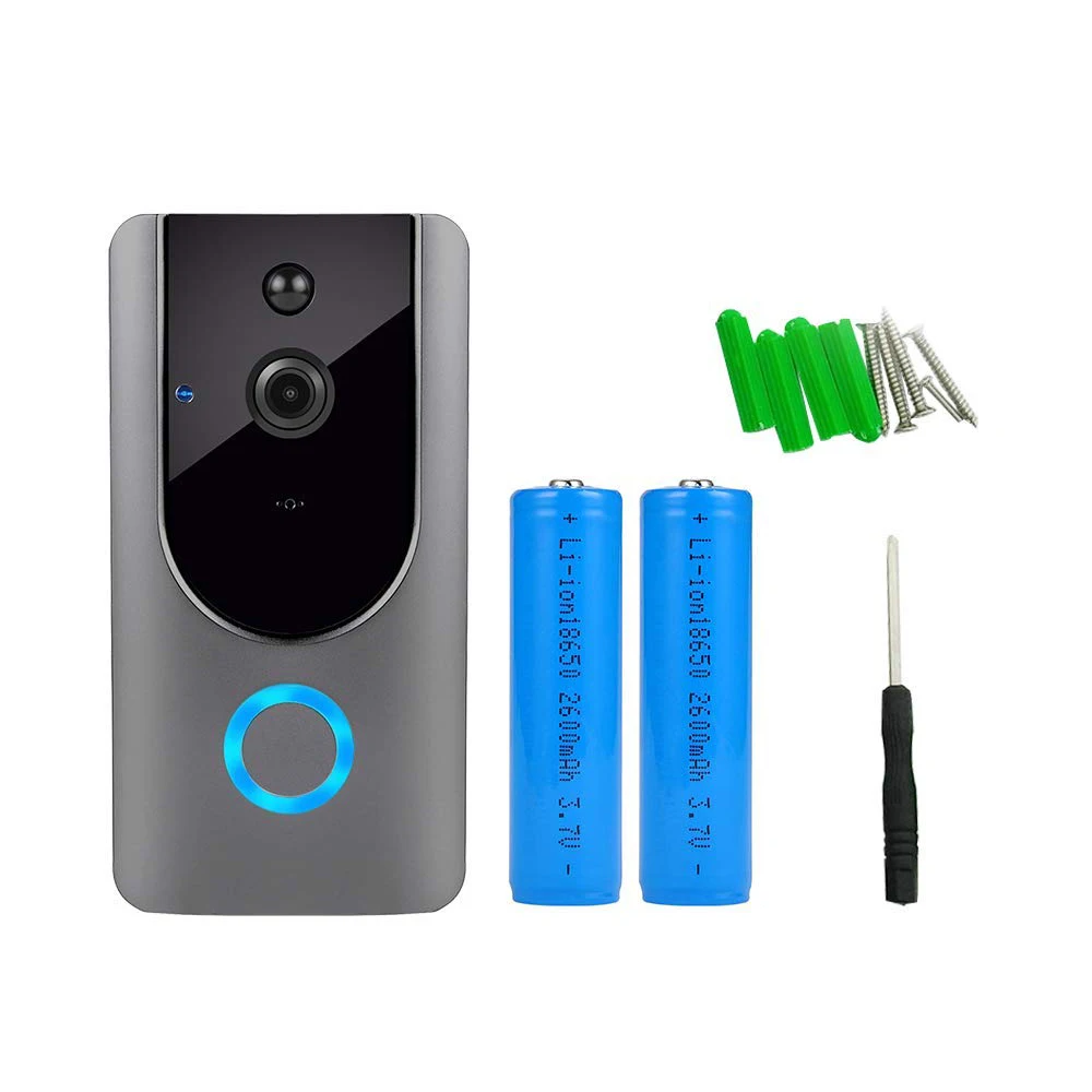 

Battery-powered Wi-Fi video doorbell camera, long standby 8 months, wireless doorbell camera, built-in 8G card, 100W HD camera,