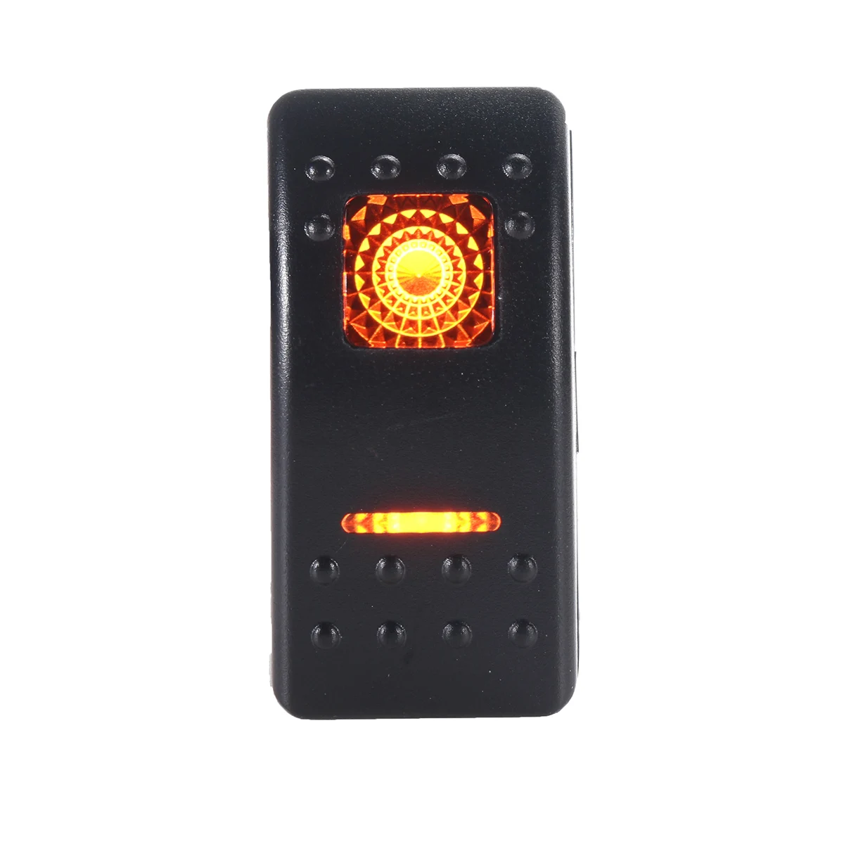 Универсальный 12V 7 Pins светодиодный кнопка выключателя света DPDT ВКЛ-ВЫКЛ-ВКЛ самоблокирующийся переключатель - Цвет: Цвет: желтый