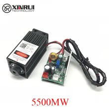 5.5 w de alta potência 445NM com foco de laser azul módulo de laser TTL módulo 5500 mw tubo do laser da gravura e de corte + óculos de proteção